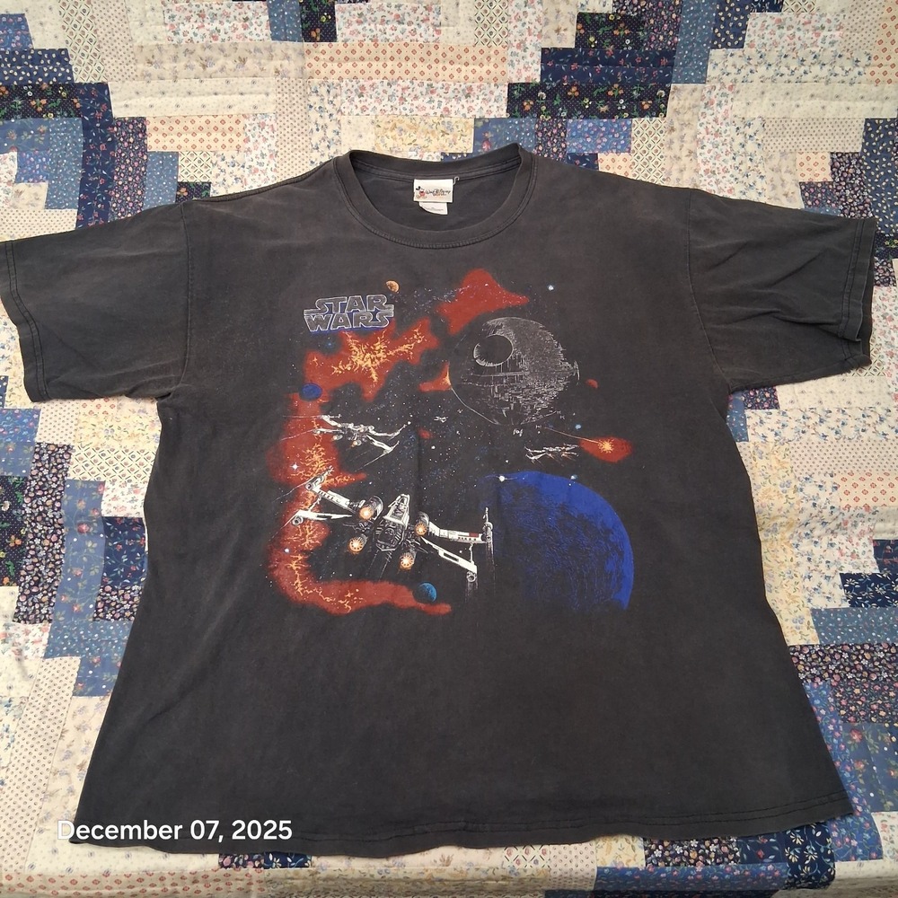 Vintage Walt Disney World Star Wars X Wing Fighter Shirt Size XL Black RARE